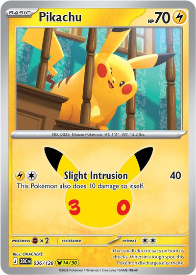 Pikachu (ME: 30th Celebration) (036/128)