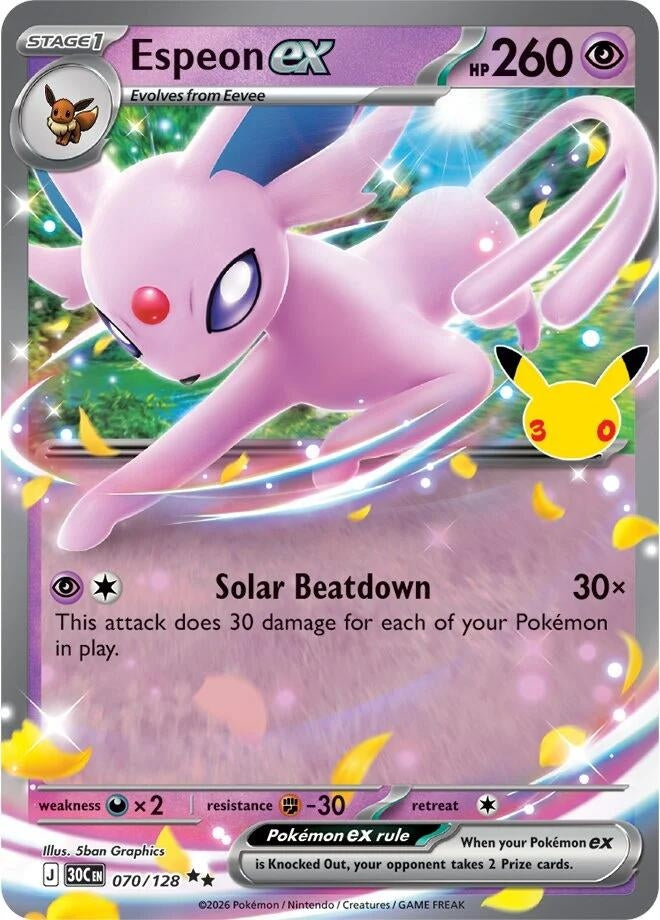 Image for Espeon ex (ME: 30th Celebration) (070/128) - Pokemon
