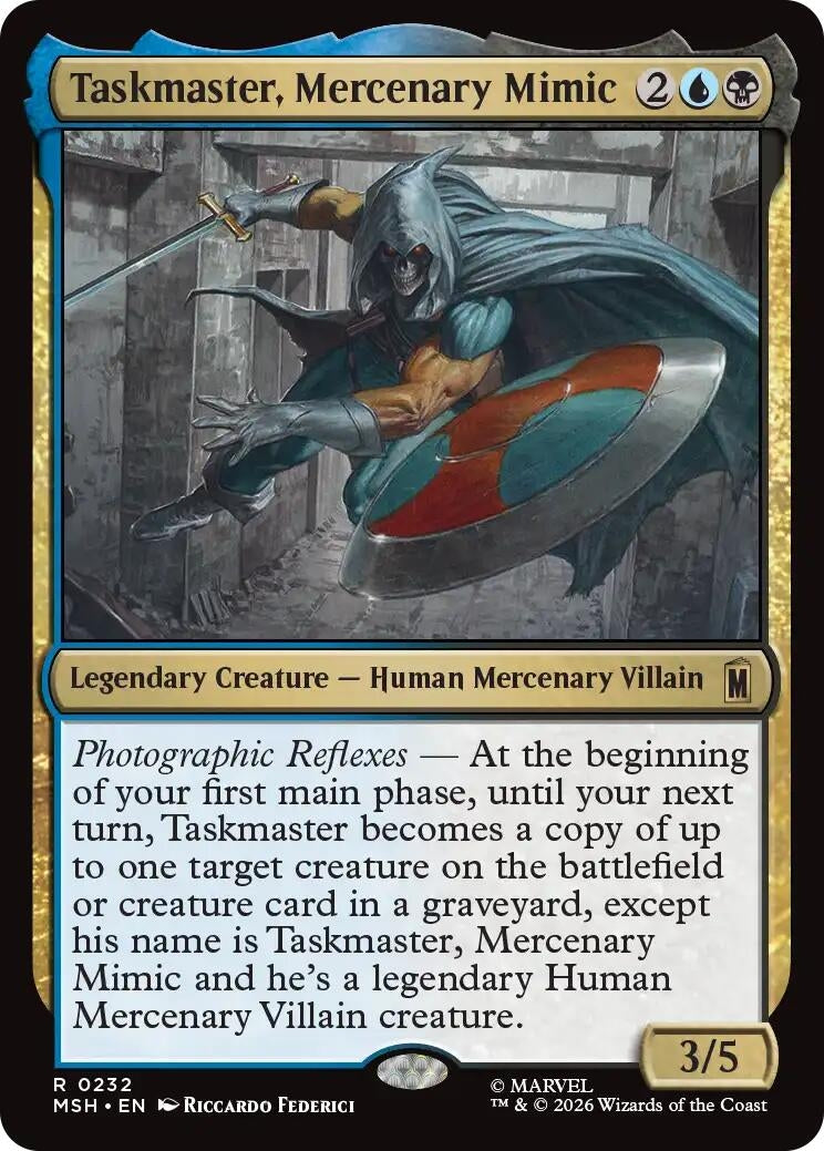 Image for Taskmaster, Mercenary Mimic (Marvel Super Heroes) (232) - Magic: The Gathering