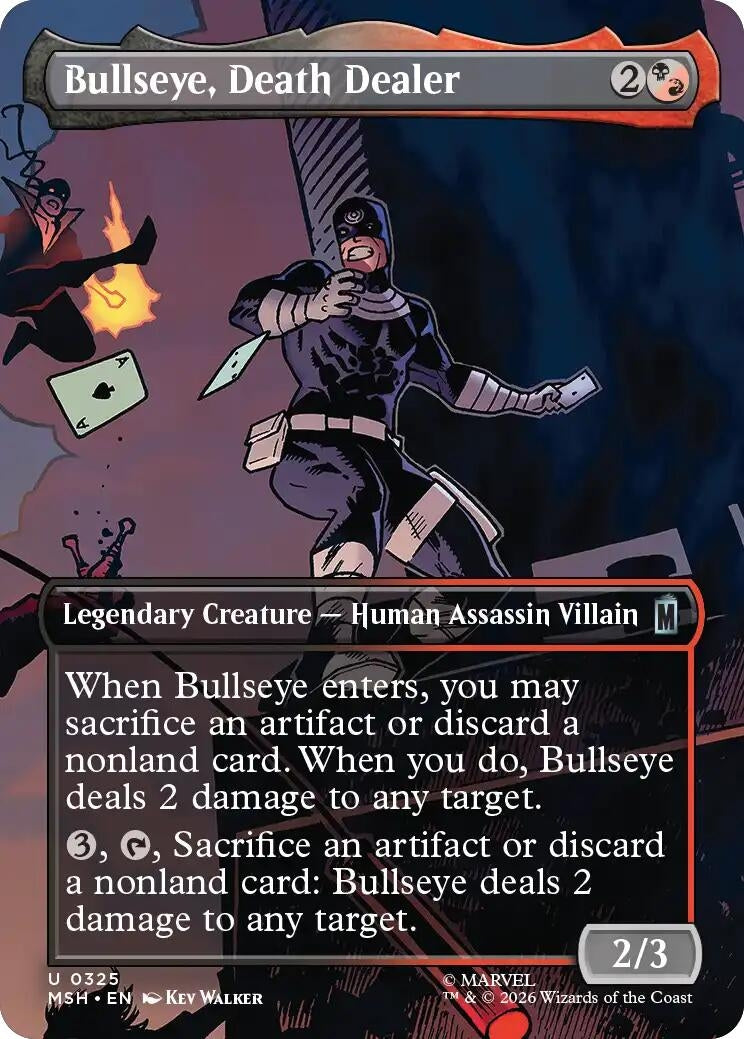 Image for Bullseye, Death Dealer (Borderless) (Marvel Super Heroes) (325) - Magic: The Gathering