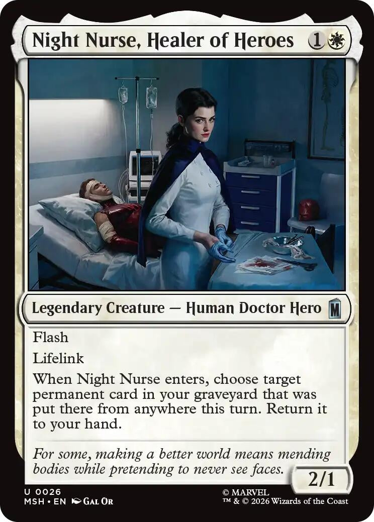 Image for Night Nurse, Healer of Heroes (Marvel Super Heroes) (26) - Magic: The Gathering