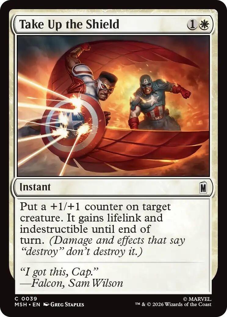 Image for Take Up the Shield (Marvel Super Heroes) (39) - Magic: The Gathering