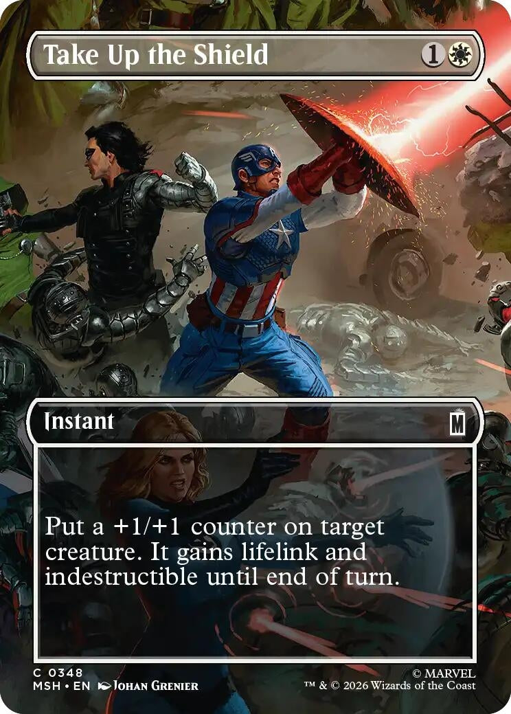 Image for Take Up the Shield (Borderless) (Marvel Super Heroes) (348) - Magic: The Gathering