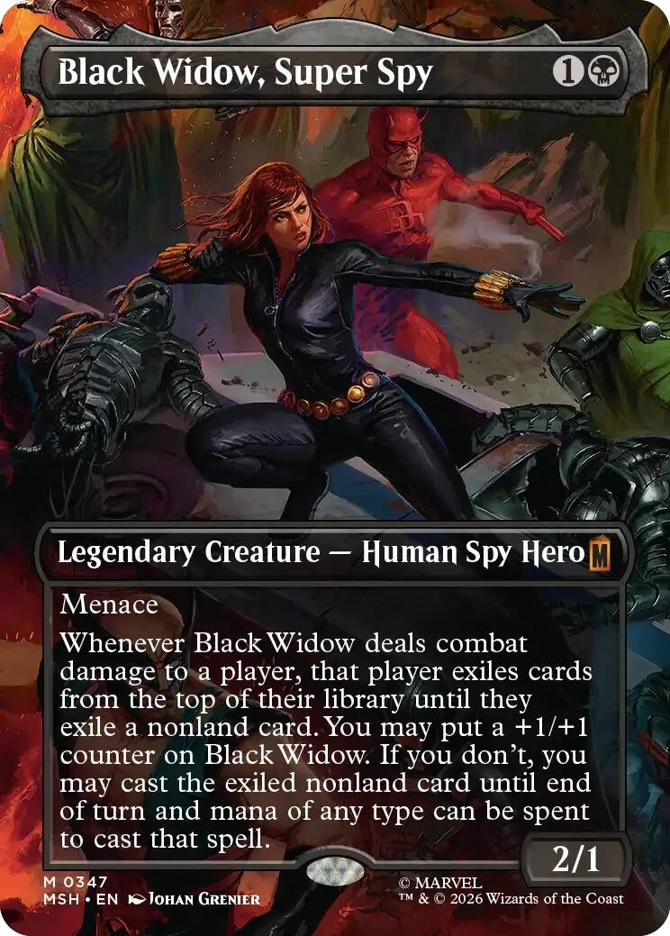 Image for Black Widow, Super Spy (Borderless) (0347) (Marvel Super Heroes) (347) - Magic: The Gathering