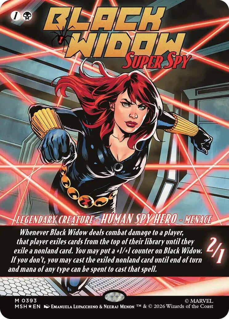 Image for Black Widow, Super Spy (Borderless) (0393) (Marvel Super Heroes) (393) - Magic: The Gathering
