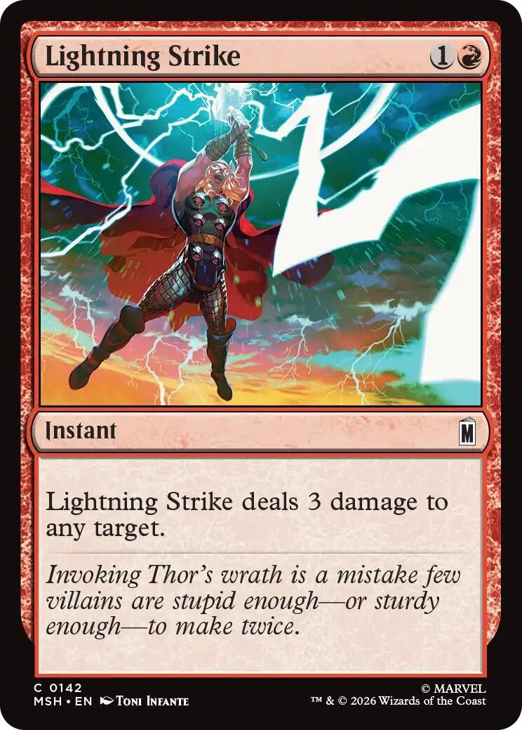 Image for Lightning Strike (Marvel Super Heroes) (142) - Magic: The Gathering