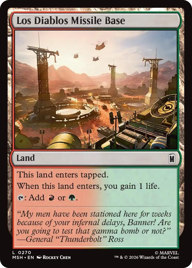 Image for Los Diablos Missile Base (Marvel Super Heroes) (270) - Magic: The Gathering