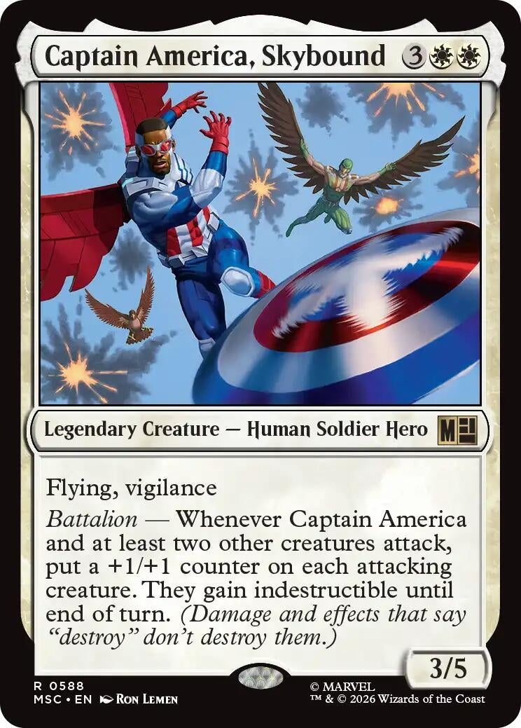 Image for Captain America, Skybound (Commander: Marvel Super Heroes) (588) (MSC) - Magic: The Gathering