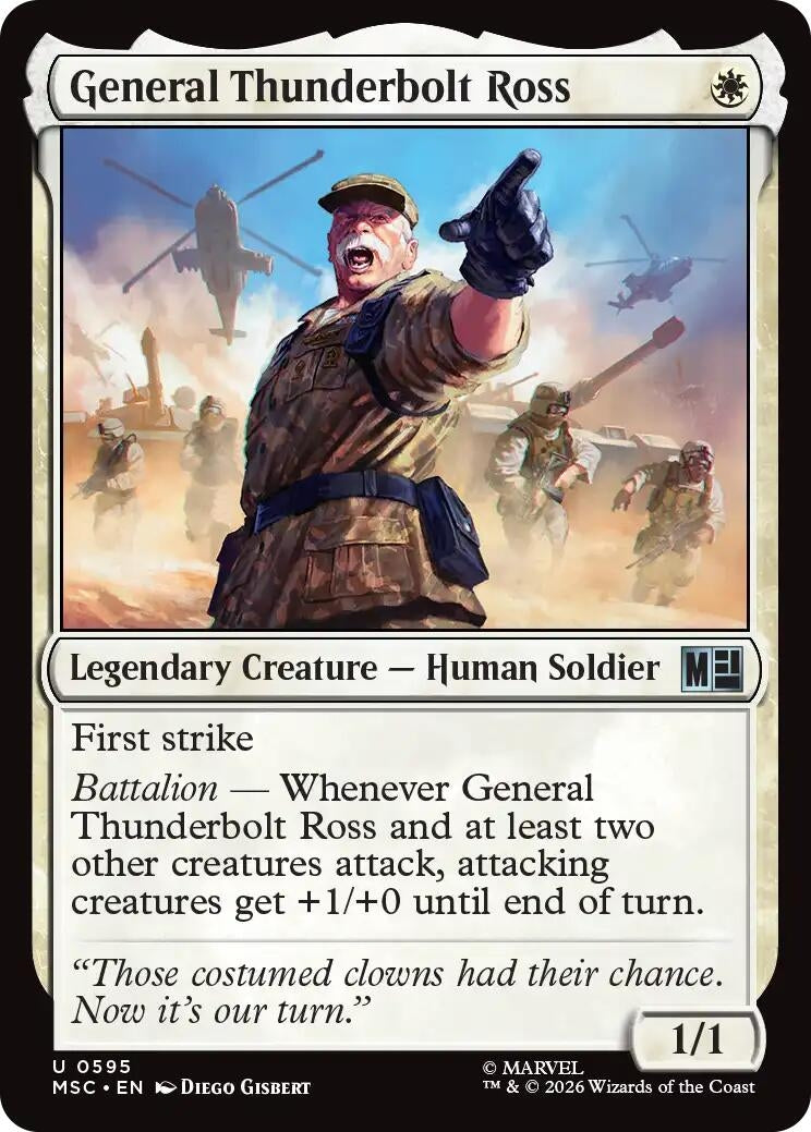 Image for General Thunderbolt Ross (Commander: Marvel Super Heroes) (595) (MSC) - Magic: The Gathering