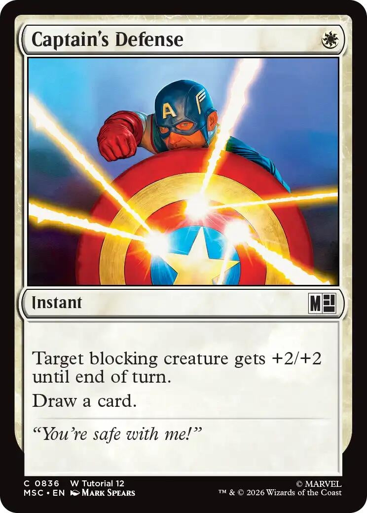 Image for Captain's Defense (0836) (Commander: Marvel Super Heroes) (836) (MSC) - Magic: The Gathering