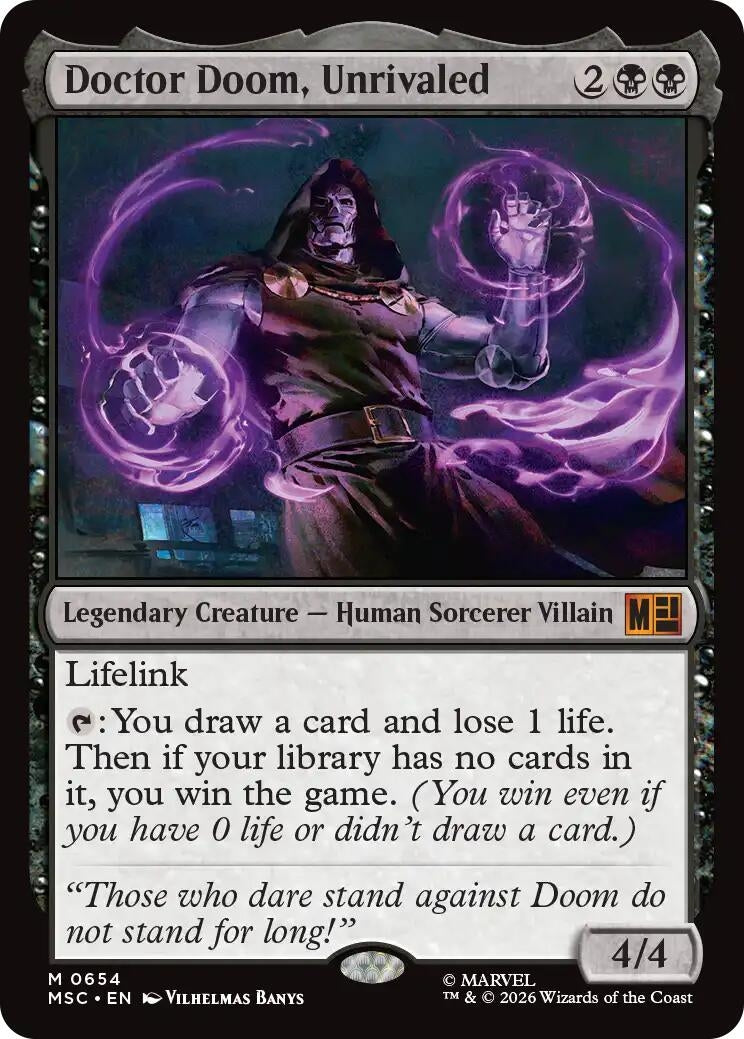 Image for Doctor Doom, Unrivaled (Commander: Marvel Super Heroes) (654) (MSC) - Magic: The Gathering