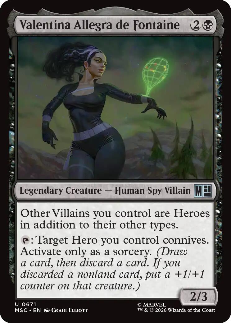 Image for Valentina Allegra de Fontaine (Commander: Marvel Super Heroes) (671) (MSC) - Magic: The Gathering