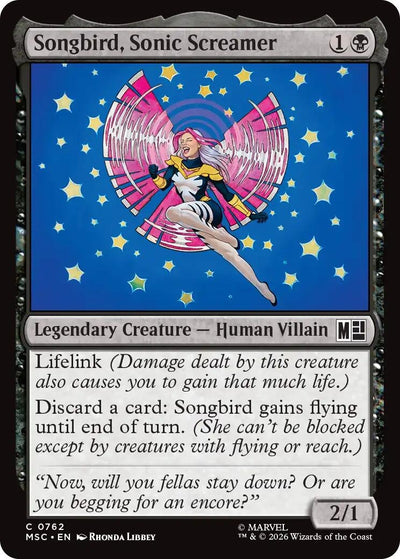 Songbird, Sonic Screamer (Commander: Marvel Super Heroes) (762) (MSC)