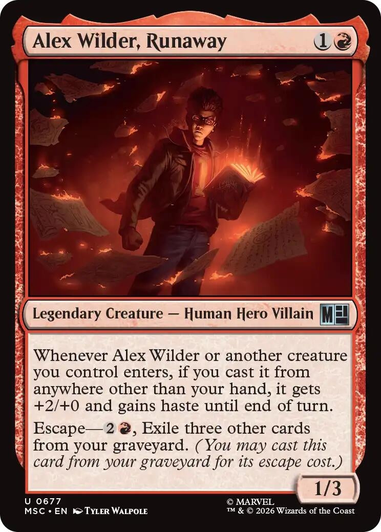 Image for Alex Wilder, Runaway (Commander: Marvel Super Heroes) (677) - Magic: The Gathering