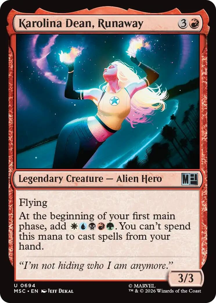 Image for Karolina Dean, Runaway (Commander: Marvel Super Heroes) (694) (MSC) - Magic: The Gathering