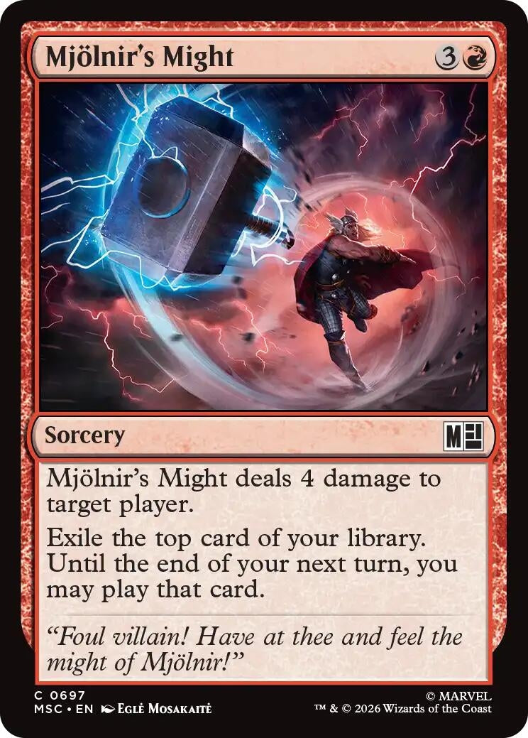 Image for Mjolnir's Might (Commander: Marvel Super Heroes) (697) (MSC) - Magic: The Gathering