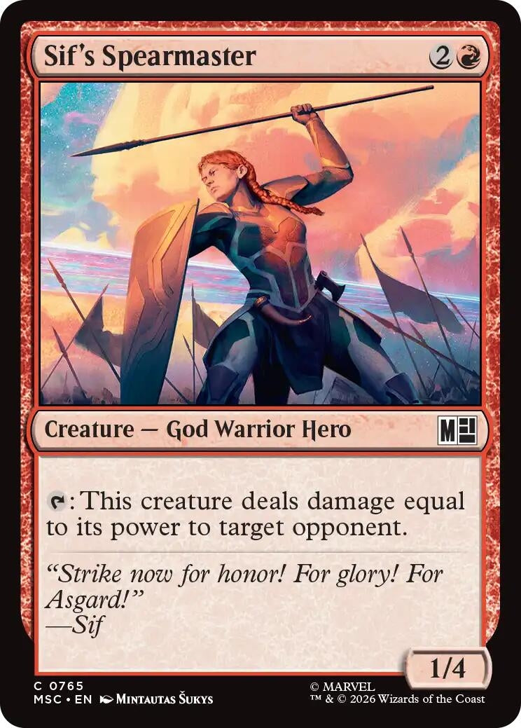 Image for Sif's Spearmaster (Commander: Marvel Super Heroes) (765) (MSC) - Magic: The Gathering
