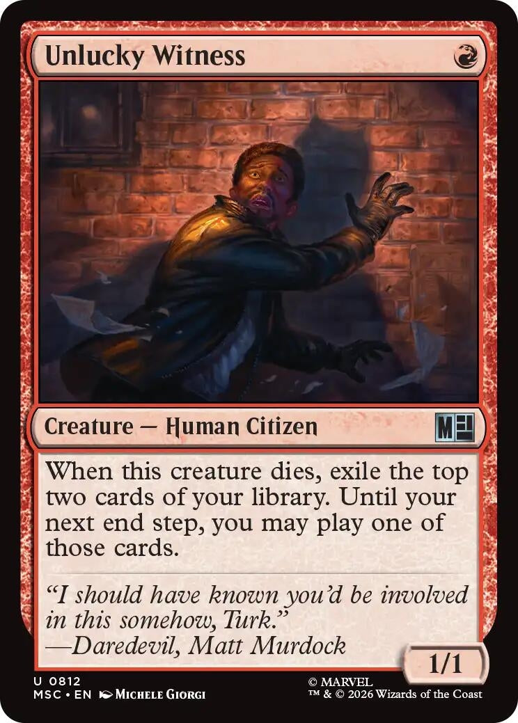 Image for Unlucky Witness (Commander: Marvel Super Heroes) (812) (MSC) - Magic: The Gathering