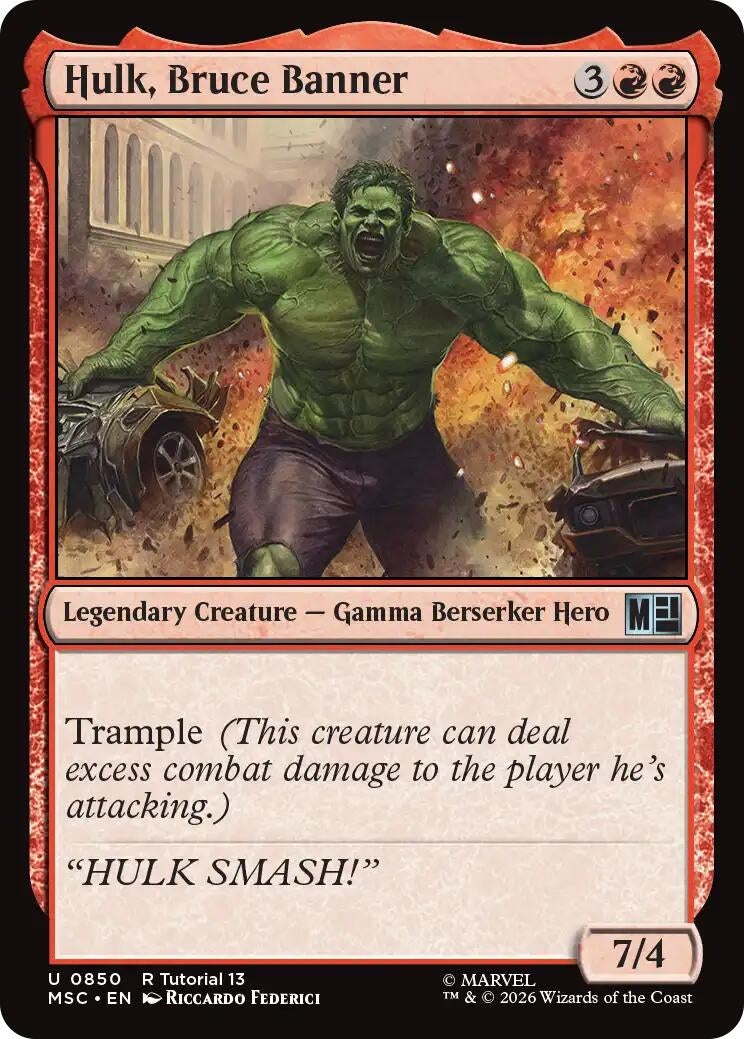 Image for Hulk, Bruce Banner (0850) (Commander: Marvel Super Heroes) (850) (MSC) - Magic: The Gathering