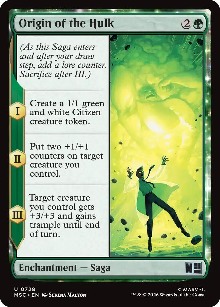 Image for Origin of the Hulk (Commander: Marvel Super Heroes) (728) (MSC) - Magic: The Gathering