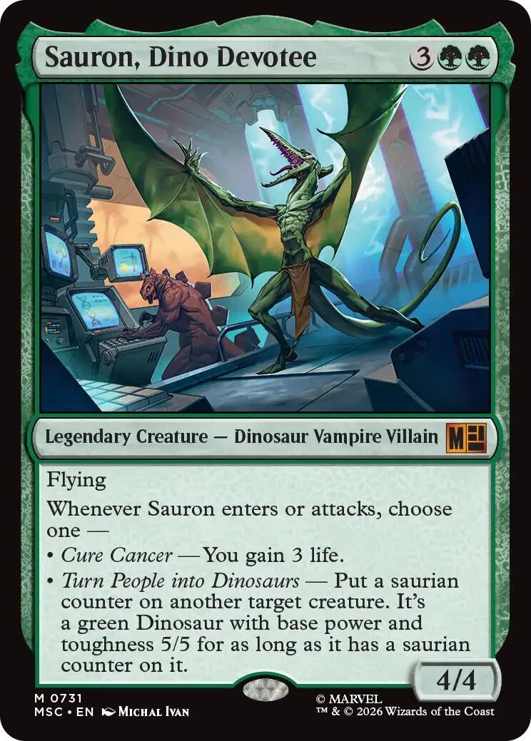 Image for Sauron, Dino Devotee (Commander: Marvel Super Heroes) (731) (MSC) - Magic: The Gathering