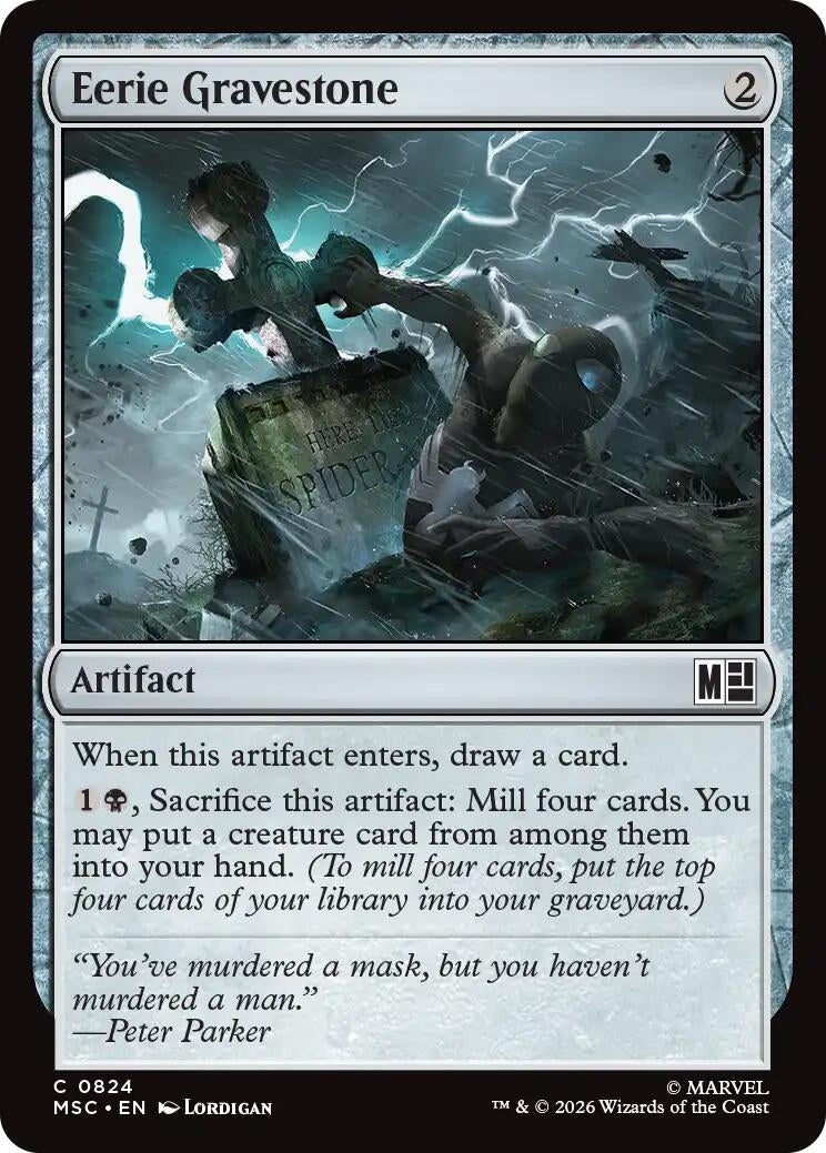 Image for Eerie Gravestone (Commander: Marvel Super Heroes) (824) (MSC) - Magic: The Gathering