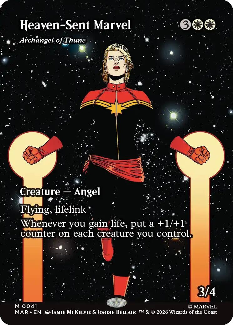 Image for Heaven-Sent Marvel - Archangel of Thune (Borderless) (Marvel Universe Eternal-Legal) (41) - Magic: The Gathering