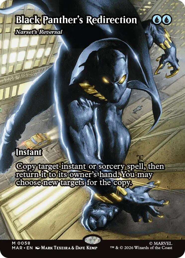 Image for Black Panther's Redirection - Narset's Reversal (Borderless) (Marvel Universe Eternal-Legal) (58) - Magic: The Gathering