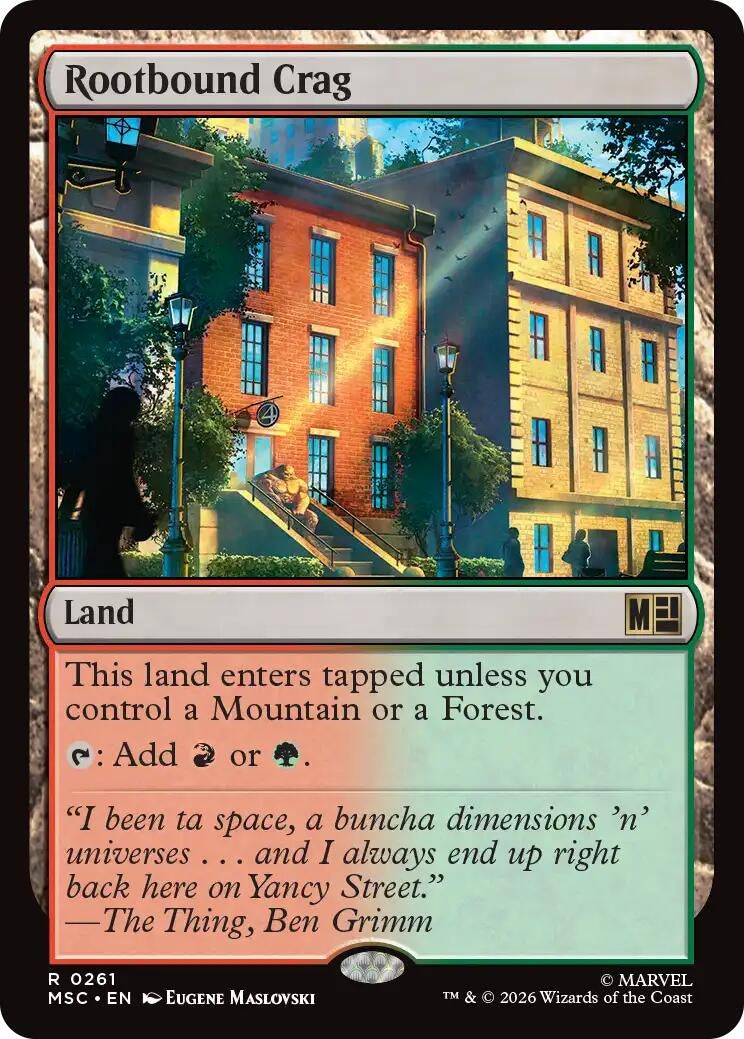 Image for Rootbound Crag (Surge Foil) (Commander: Marvel Super Heroes) (261) (MSC) - Magic: The Gathering