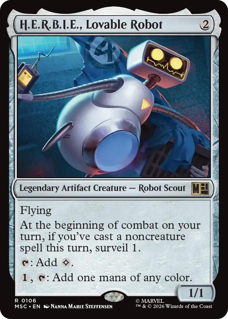 Image for H.E.R.B.I.E., Lovable Robot (Commander: Marvel Super Heroes) (106) (MSC) - Magic: The Gathering