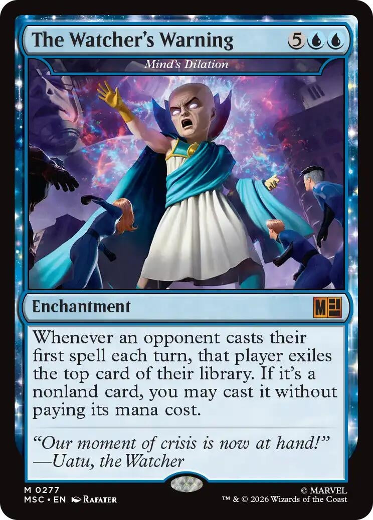 Image for The Watcher's Warning - Mind's Dilation (Surge Foil) (Commander: Marvel Super Heroes) (277) (MSC) - Magic: The Gathering