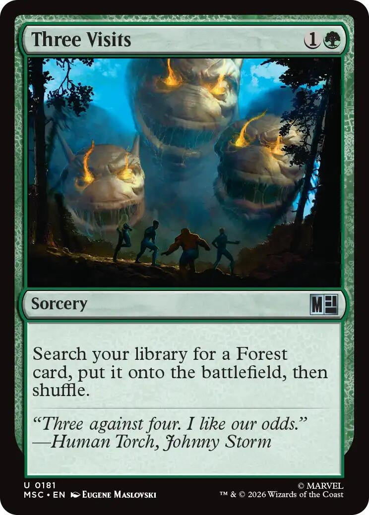 Image for Three Visits (Surge Foil) (Commander: Marvel Super Heroes) (181) (MSC) - Magic: The Gathering