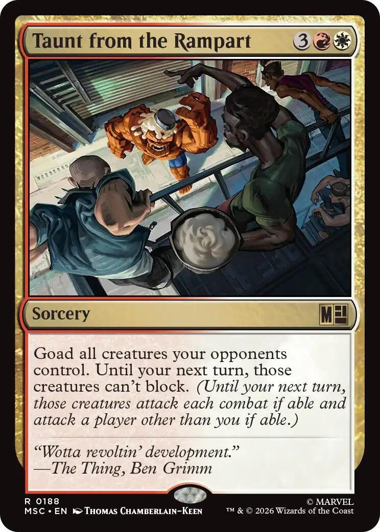 Image for Taunt from the Rampart (Surge Foil) (Commander: Marvel Super Heroes) (188) (MSC) - Magic: The Gathering