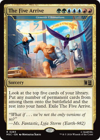 The Five Arrive - Genesis Ultimatum (Surge Foil) (Commander: Marvel Super Heroes) (283) (MSC)