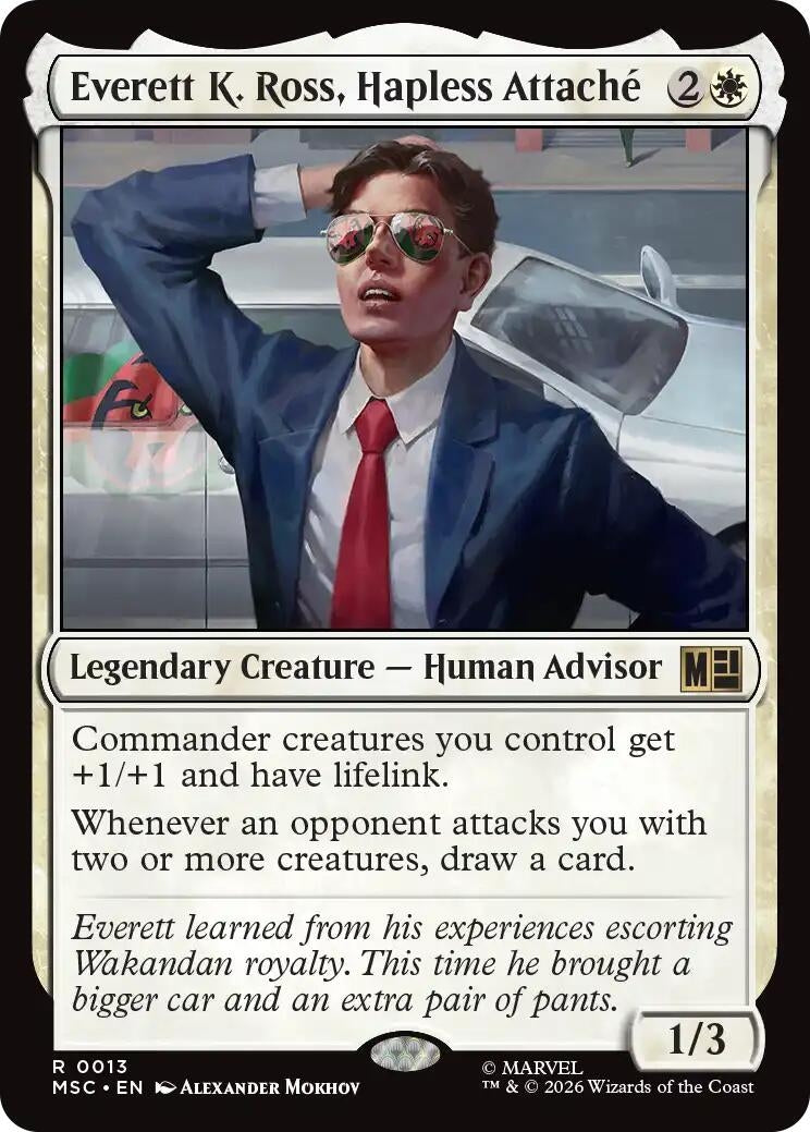 Image for Everett K. Ross, Hapless Attache (Surge Foil) (Commander: Marvel Super Heroes) (13) (MSC) - Magic: The Gathering