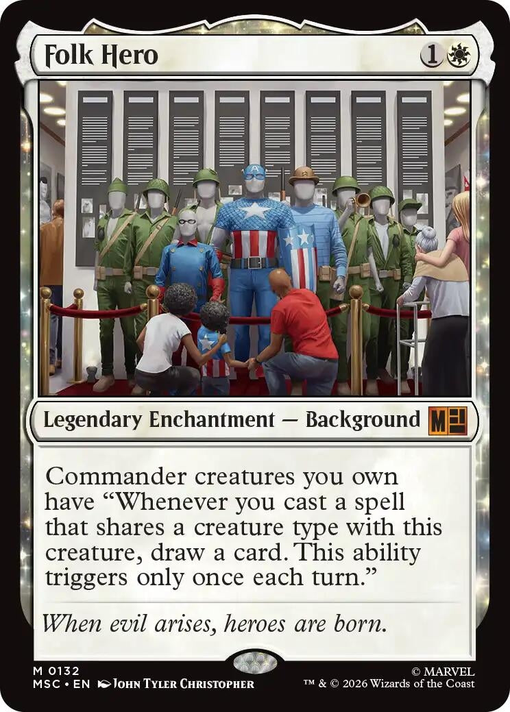 Image for Folk Hero (Surge Foil) (Commander: Marvel Super Heroes) (132) (MSC) - Magic: The Gathering