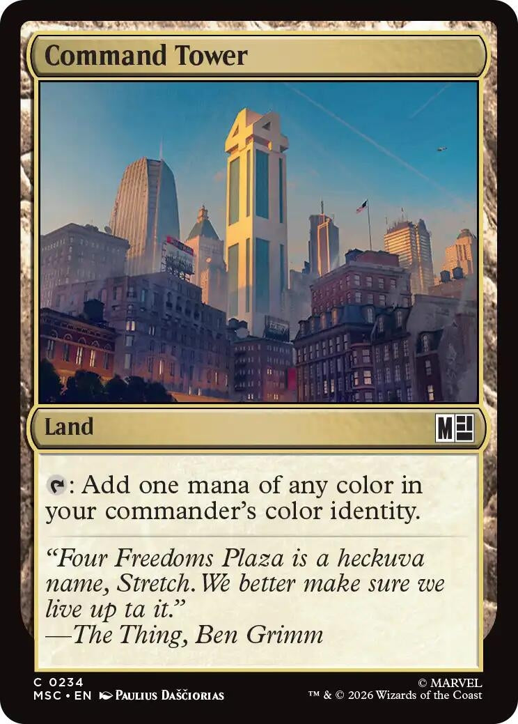 Image for Command Tower (0234) (Surge Foil) (Commander: Marvel Super Heroes) (234) (MSC) - Magic: The Gathering