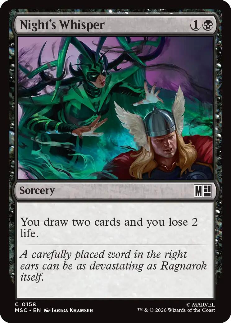 Image for Night's Whisper (Commander: Marvel Super Heroes) (158) (MSC) - Magic: The Gathering