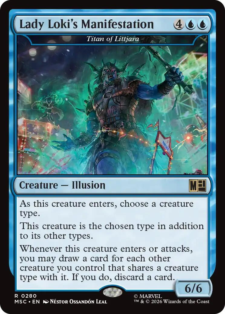 Image for Lady Loki's Manifestation - Titan of Littjara (Surge Foil) (Commander: Marvel Super Heroes) (280) (MSC) - Magic: The Gathering