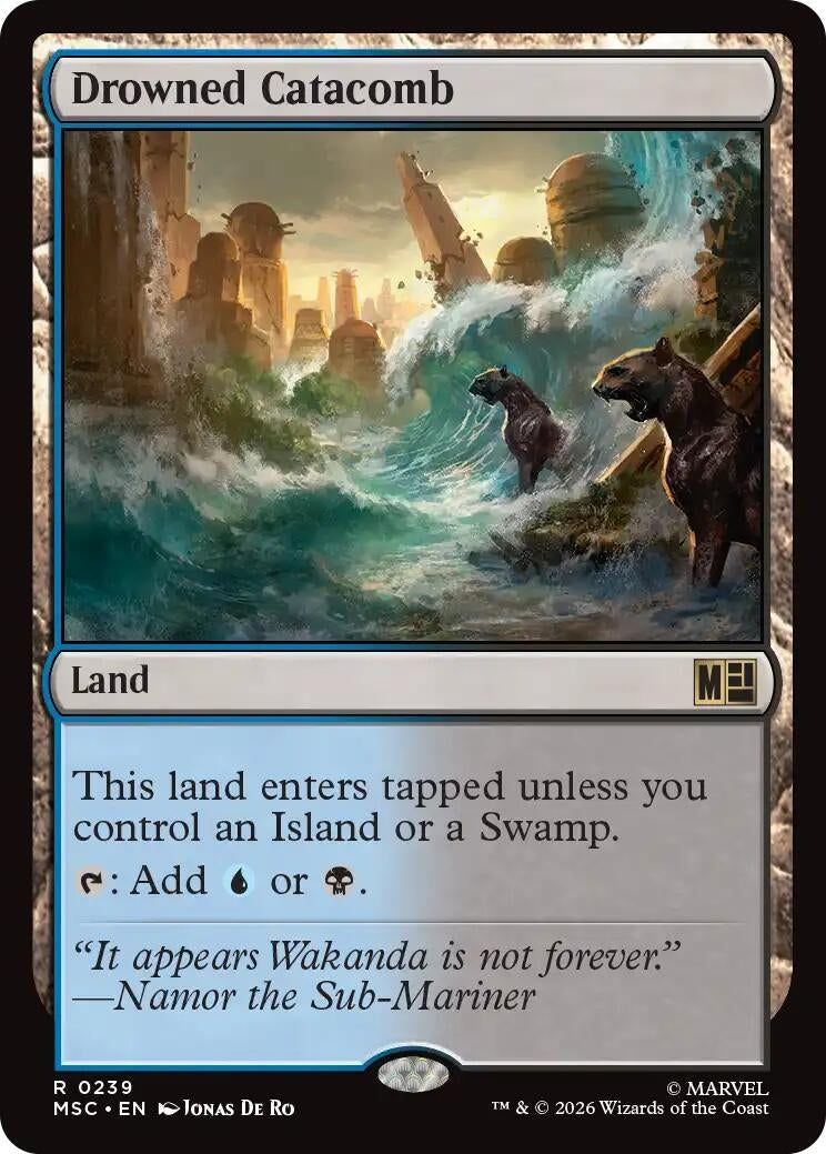 Image for Drowned Catacomb (Surge Foil) (Commander: Marvel Super Heroes) (239) (MSC) - Magic: The Gathering