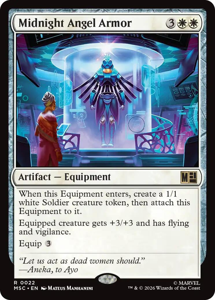 Image for Midnight Angel Armor (Surge Foil) (Commander: Marvel Super Heroes) (22) (MSC) - Magic: The Gathering