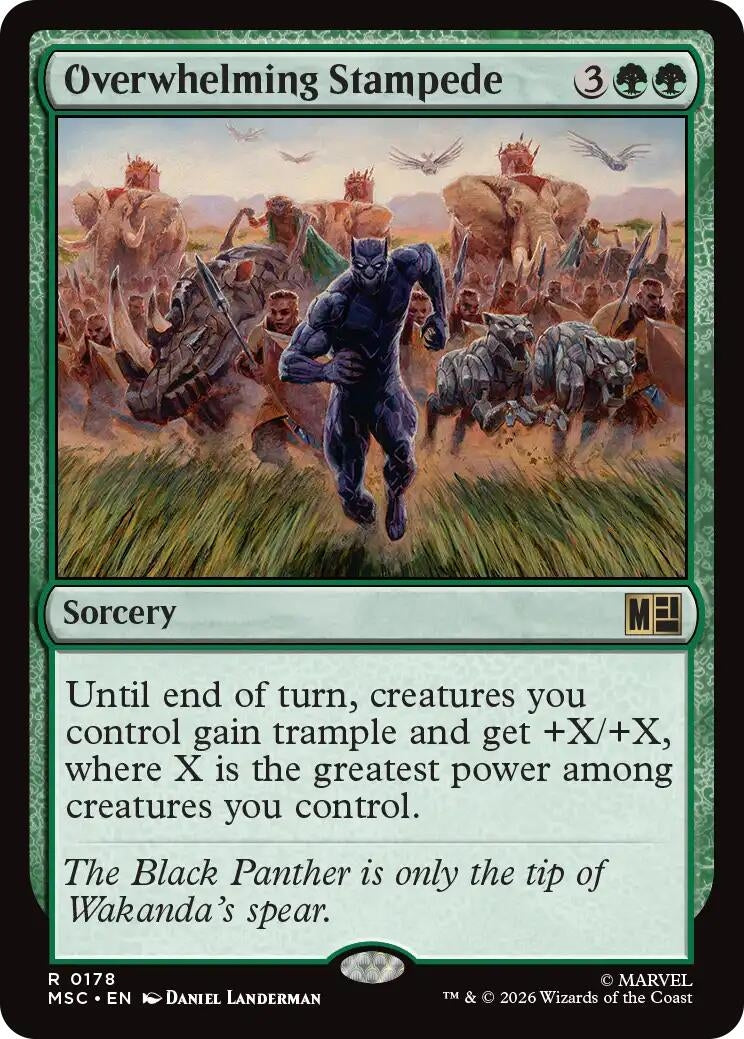 Image for Overwhelming Stampede (Surge Foil) (Commander: Marvel Super Heroes) (178) (MSC) - Magic: The Gathering
