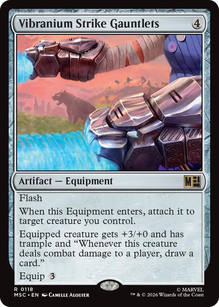 Image for Vibranium Strike Gauntlets (Surge Foil) (Commander: Marvel Super Heroes) (118) (MSC) - Magic: The Gathering