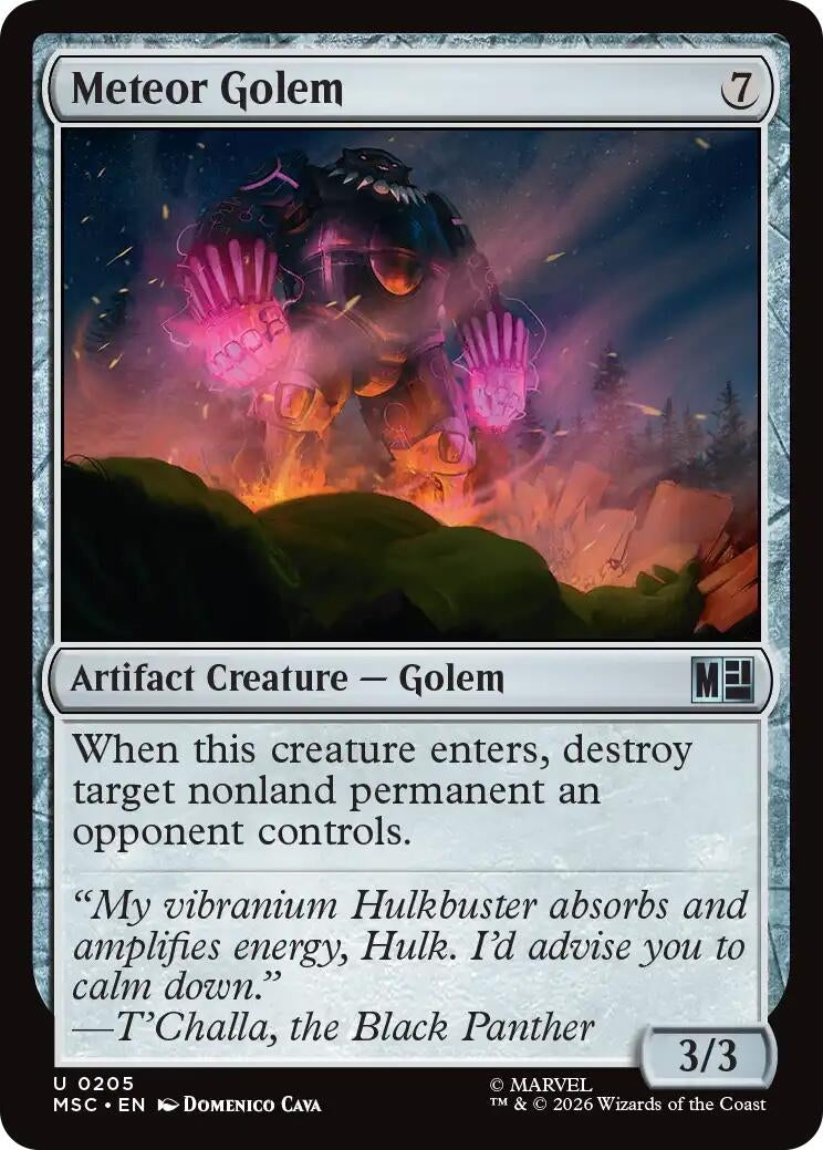 Image for Meteor Golem (Surge Foil) (Commander: Marvel Super Heroes) (205) (MSC) - Magic: The Gathering