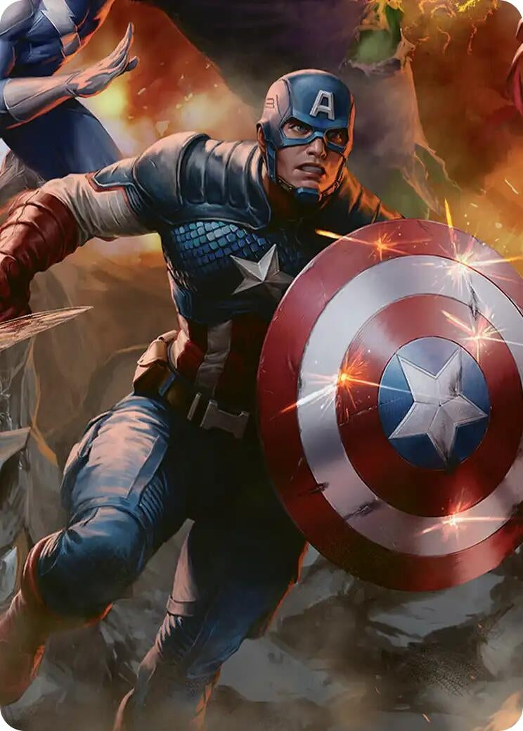 Image for Captain America, Unbowed Art Card (Art Series: Marvel Super Heroes) (5) (AAMSH) - Magic: The Gathering