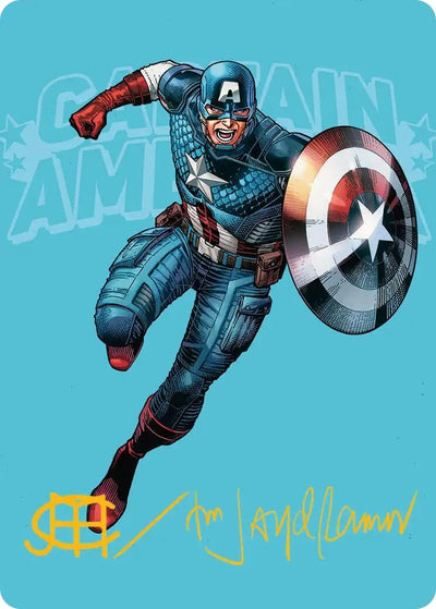 Captain America, Super-Soldier Art Card (Gold-Stamped Signature) (Art Series: Marvel Super Heroes) (21) (AAMSH)
