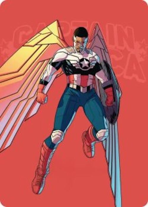 Image for Captain America, Wings of Freedom Art Card (22/45) (Art Series: Marvel Super Heroes) (22) (AAMSH) - Magic: The Gathering