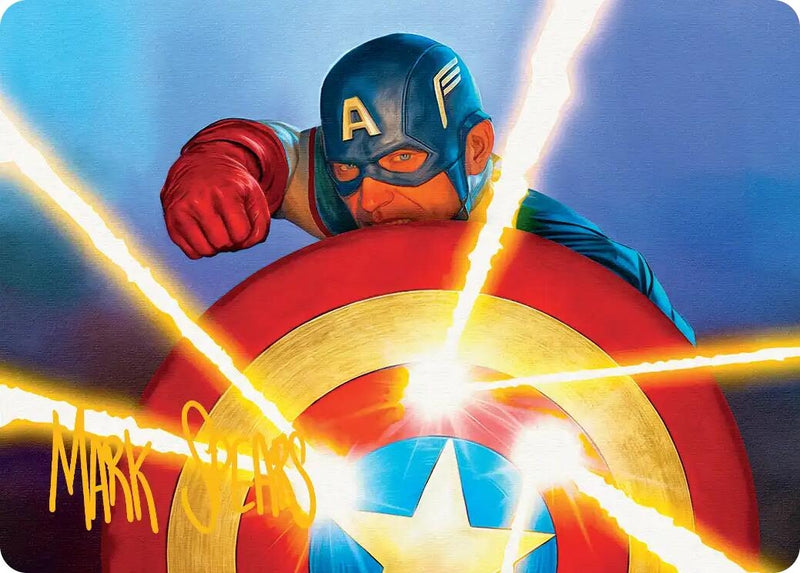 Image for Captain's Defense Art Card (Gold-Stamped Signature) (Art Series: Marvel Super Heroes) (41) (AAMSH) - Magic: The Gathering