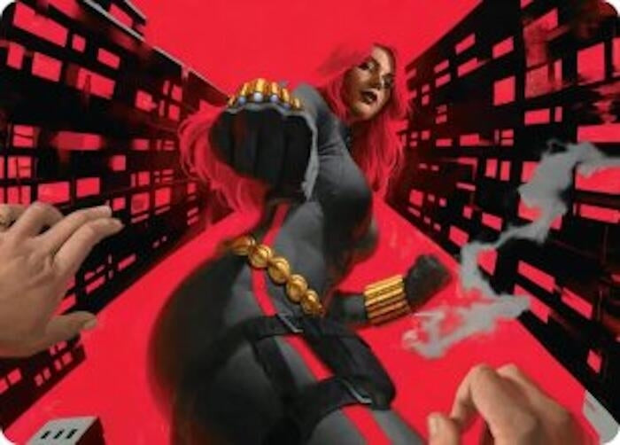 Image for Black Widow, Deadly Hunter Art Card (Art Series: Marvel Super Heroes) (42) (AAMSH) - Magic: The Gathering