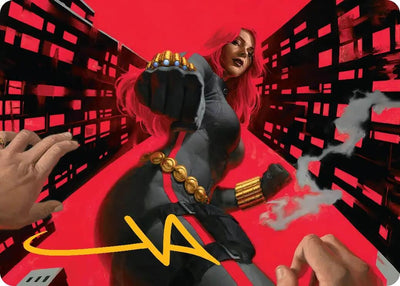 Black Widow, Deadly Hunter Art Card (Gold-Stamped Signature) (Art Series: Marvel Super Heroes) (42) (AAMSH)